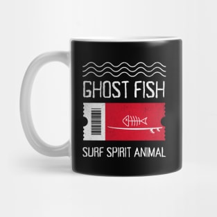 Ghost Fish T-Shirt: Skeleton Surfboard Design - Surf Spirit Animal Tee Mug